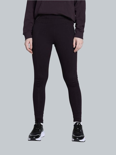 Puma Purple Cotton Sports Tights-picture-33