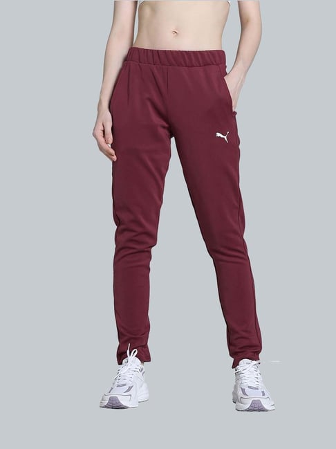 Puma Red Mid Rise Sports Track Pants