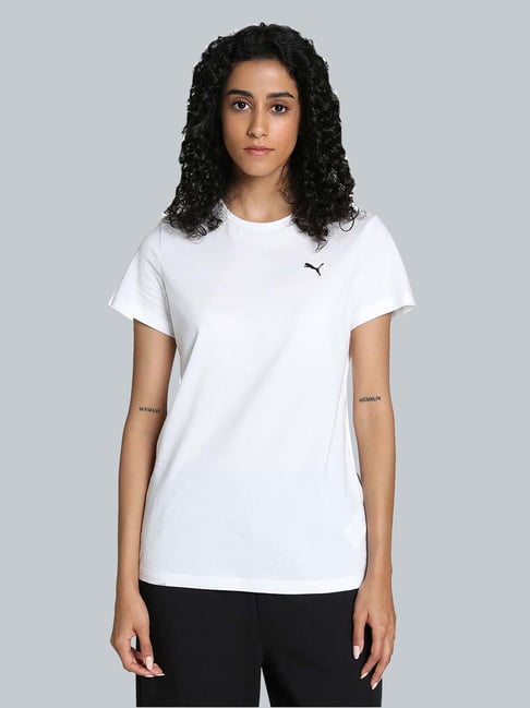 Puma White Cotton Plain Sports T-Shirt-picture-38