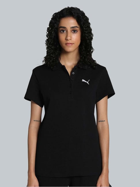 Puma Black Cotton Plain Sports T-Shirt-picture-49