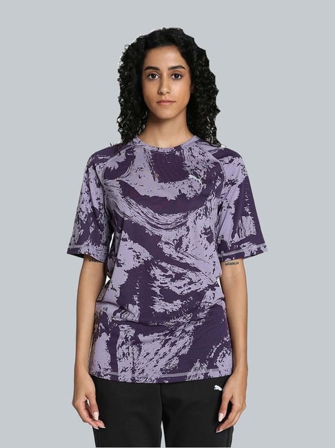 Puma Purple Printed Sports T-Shirt-picture-45