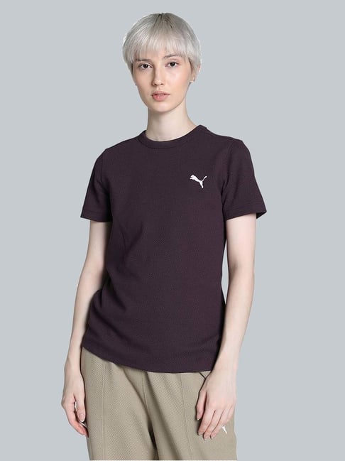 Puma Purple Plain Sports T-Shirt-picture-30