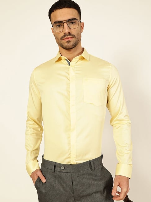 Thomas Scott Yellow Cotton Regular Fit Shirt-picture-42
