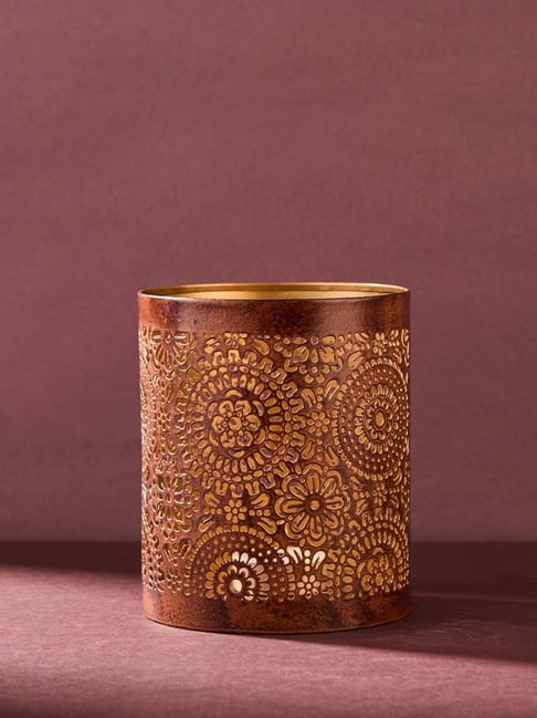 Fabindia Home Gold Metal Cutwork Pushp Votive Holder-picture-10
