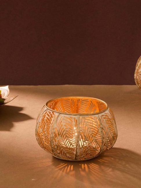 Fabindia Home Gold Metal Cutwork Nira Votive Holder-picture-12