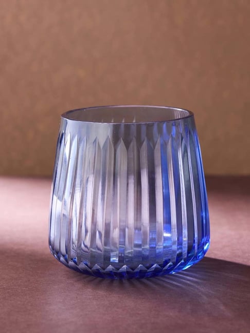 Fabindia Home Blue Glass Blown Farsis T-Lite Holder-image-34