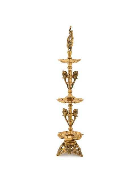 Buy Fabindia Home Mehnoor Gold Brass Oil Lamp at Best Price @ Tata