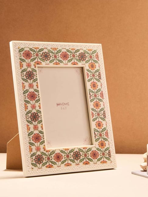 Fabindia Home Multicolor Resin Pushp Printed Photo Frame