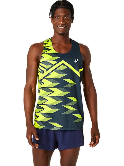 Asics Navy Regular Fit Printed Tank Tee-picture-40