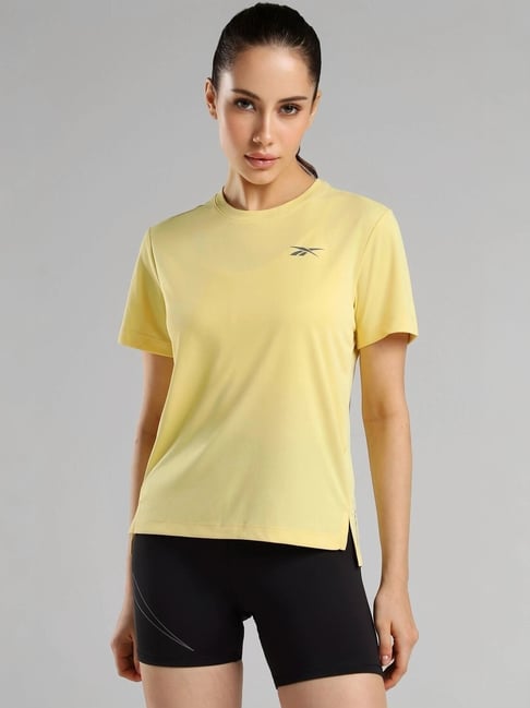 Reebok Yellow Plain Sports T-Shirt-picture-41
