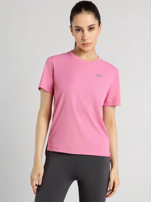 Reebok Pink Plain Sports T Shirt