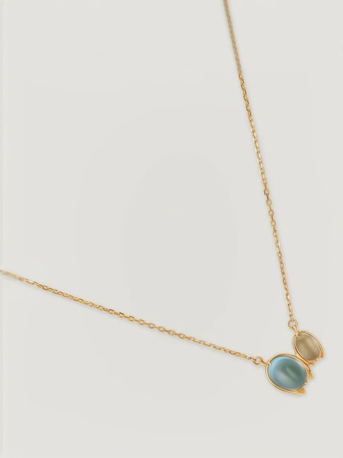 Mia by Tanishq 14k Firefly Fantasy Gold Topaz Pendant with Chain