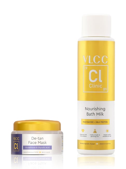 VLCC Clinic Nourishing Bath Milk & De-tan Face Mask Combo-picture-11