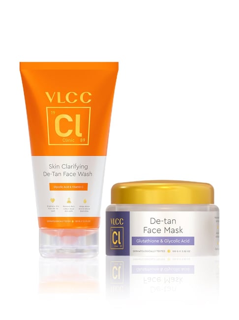 VLCC Clinic Skin Clarifying De-Tan Face Wash & De-tan Face Mask Combo-picture-32