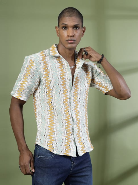 Rigo Multicolored Cotton Regular Fit Self Pattern Shirt-picture-28