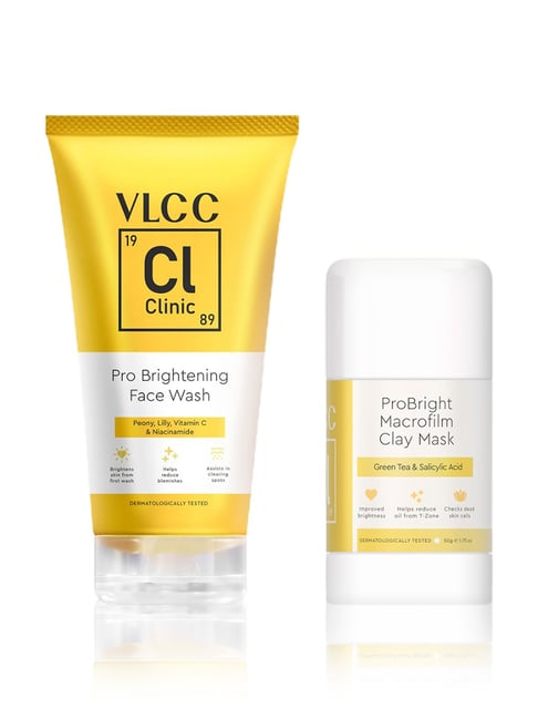 VLCC Clinic ProBright Macrofilm Clay Mask & Pro Brightening Face Wash Combo-picture-40