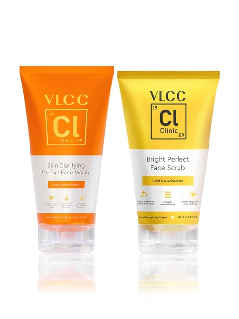 VLCC Clinic Skin Clarifying De-Tan Face Wash & Bright Perfect Face Scrub Combo-picture-10