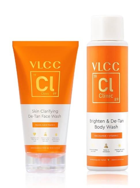 VLCC Clinic Skin Clarifying De-Tan Face Wash & Brighten & De-Tan Body Wash Combo-picture-41