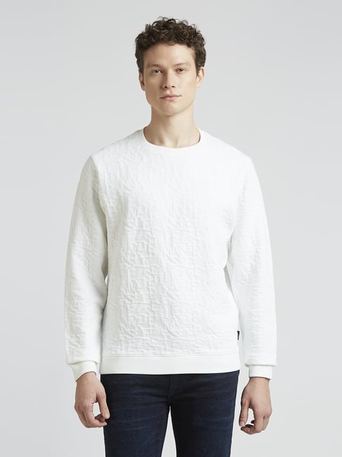 Pepe Jeans White Regular Fit Texture Sweatshirt-picture-33