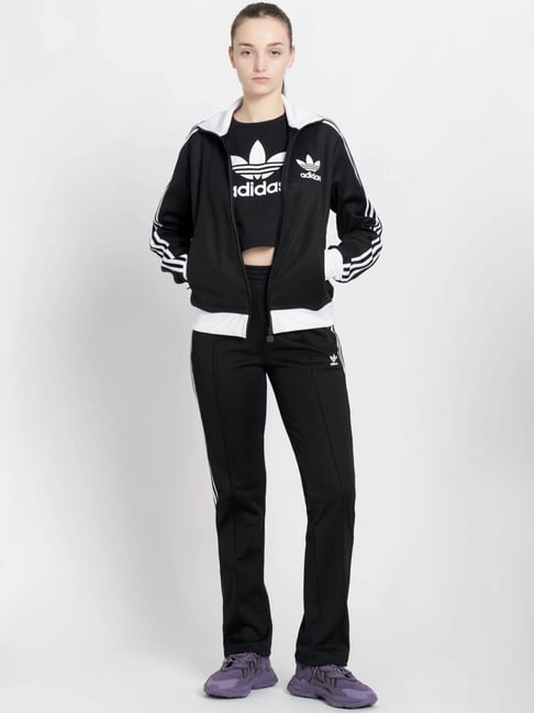 Otrain Girls Black Adidas Tracksuit Adidas Originals Black And