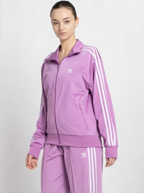 Adidas Originals Purple Striped Sports Jacket