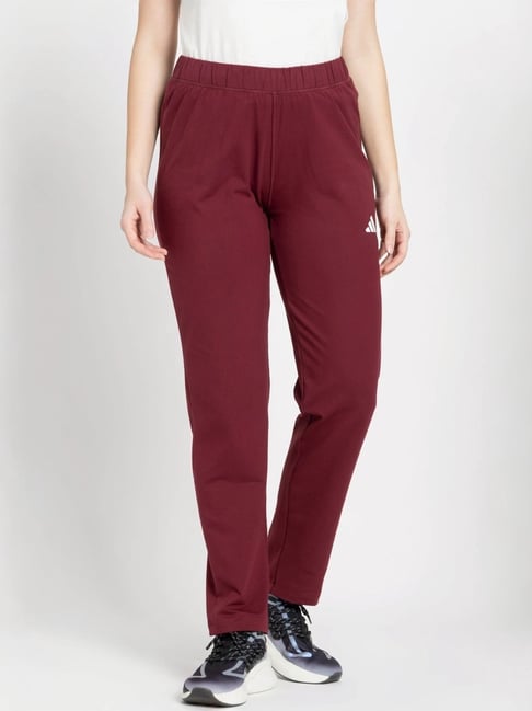 Adidas maroon track pants best sale