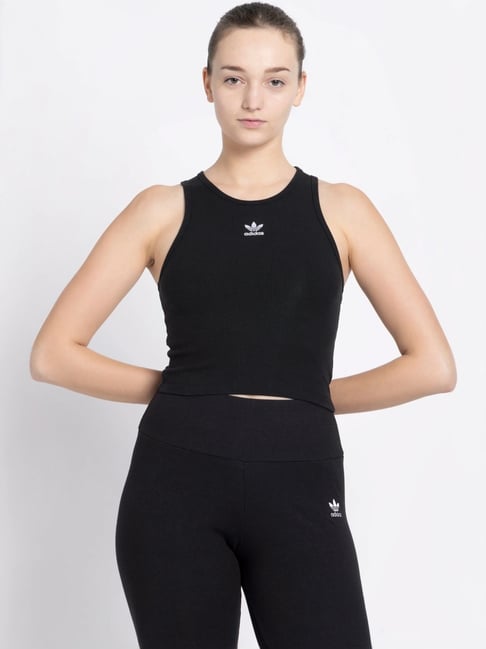 Adidas Originals Black Plain Sports Tank Top-picture-42