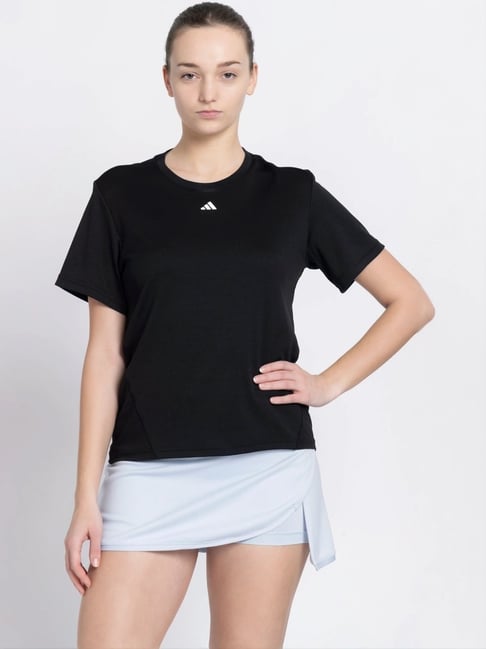 adidas Black Plain Sports T-Shirt