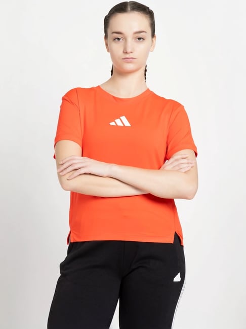 adidas Orange Plain Sports T-Shirt-picture-43