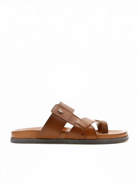 U.S. Polo Assn. Men's Tan Cross Strap Sandals