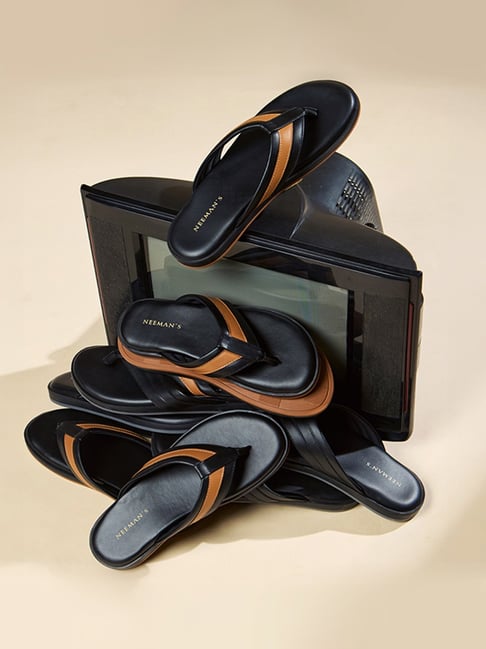 Neemans Men's Black Thong Sandals