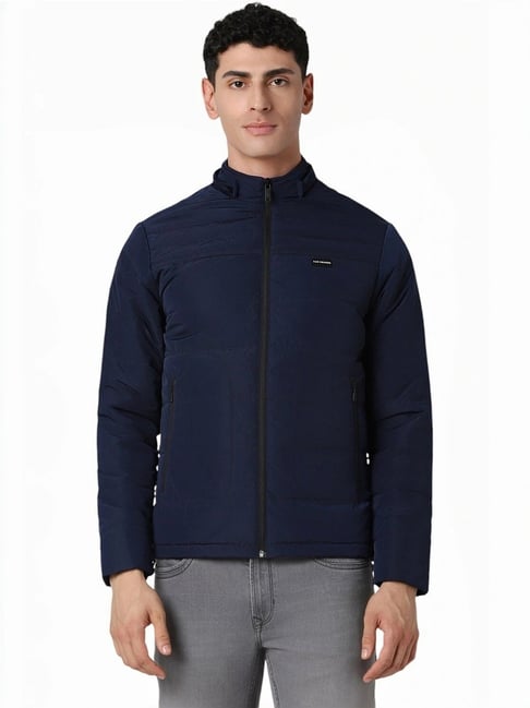 Van Heusen Navy Cotton Regular Fit Quilted Jacket-picture-13