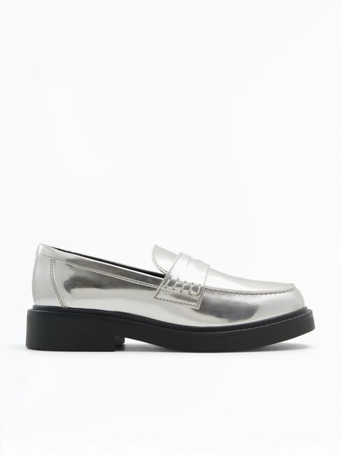 Aldo Women's Silver Casual Loafers
