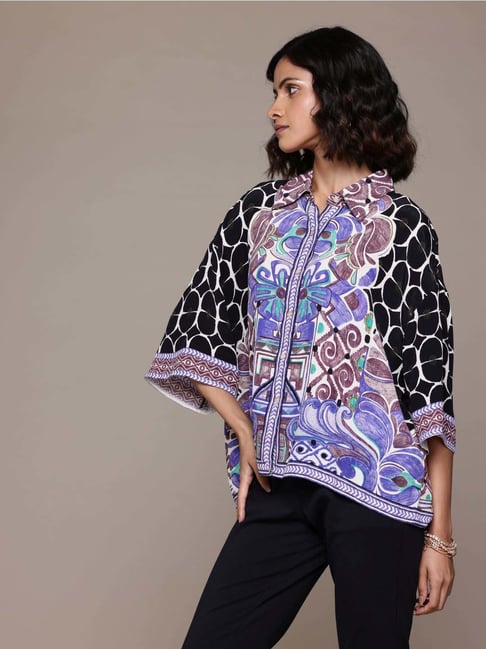 Label Ritu Kumar Black Printed Shirt-picture-36