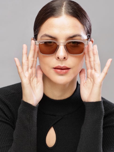 Buy Resist Eyewear Brown Wayfarer uv protected Unisex Sunglasses