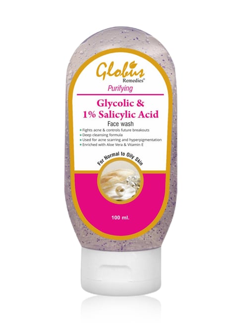 globus naturals Globus Remedies Purifying Glycolic & 1% Salicylic Acid Face Wash - 100 ml-picture-23