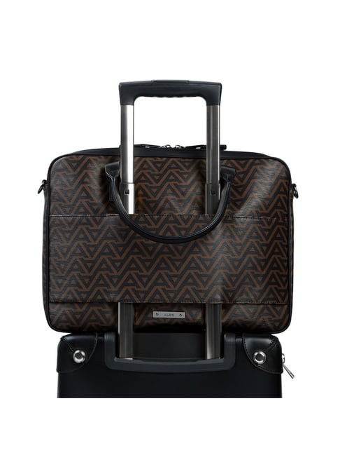 Aldo Brown Black Synthetic Medium Laptop Messenger Bag