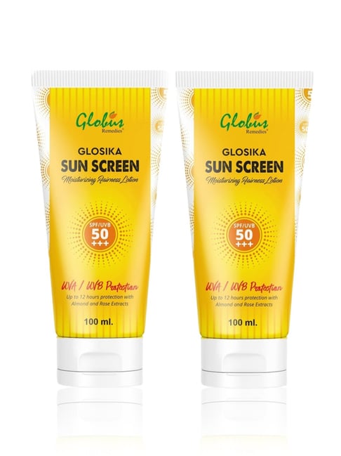 globus naturals Globus Remedies Glosika Sun Screen Moisturizing Fairness Lotion SPF/UVB 50+++ - Pack of 2-picture-27