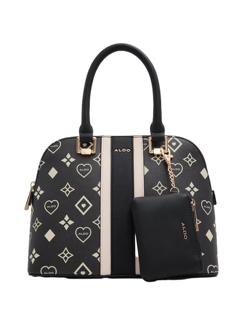 Aldo Black Printed Medium Handbag-image-19
