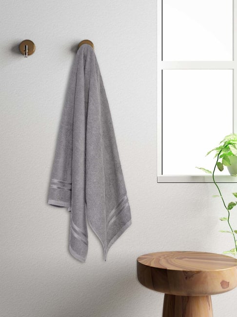 Welspun Quik Dry Grey 100% Cotton 380 GSM Bath Towel