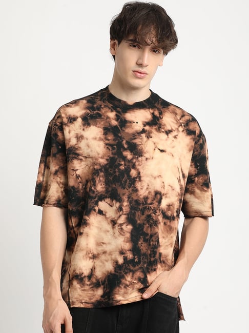 tie dye t shirt brown
