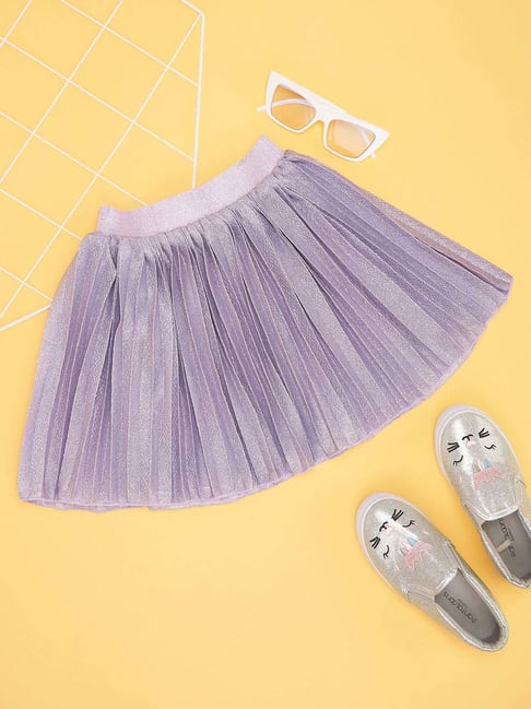 Pantaloons Junior Girls Purple Embellished Skirts