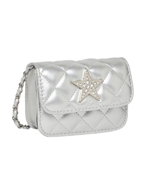 Styli Silver Quilted Cross Body Bag