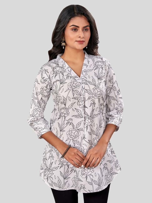 Saree Swarg White Printed Short Kurti-picture-23