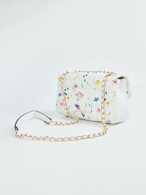 Ginger by Lifestyle White Floral Cross Body Bag