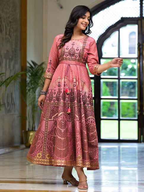 pink ethnic dress Ethnic Designer Gown - Pink