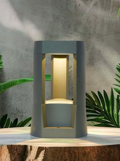 Fos Lighting Grey Aluminium Energy-Efficient Triangular 10W Warm White Led Gate Light