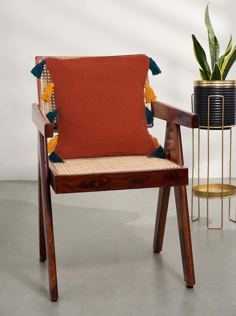 Living Scapes by Pantaloons Rust Fabric Cushion Cover-picture-10