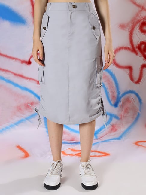 NEUDIS Grey Straight Skirt-picture-42