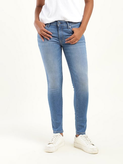 Levi s 711 Blue Mid Rise Skinny Fit Jeans